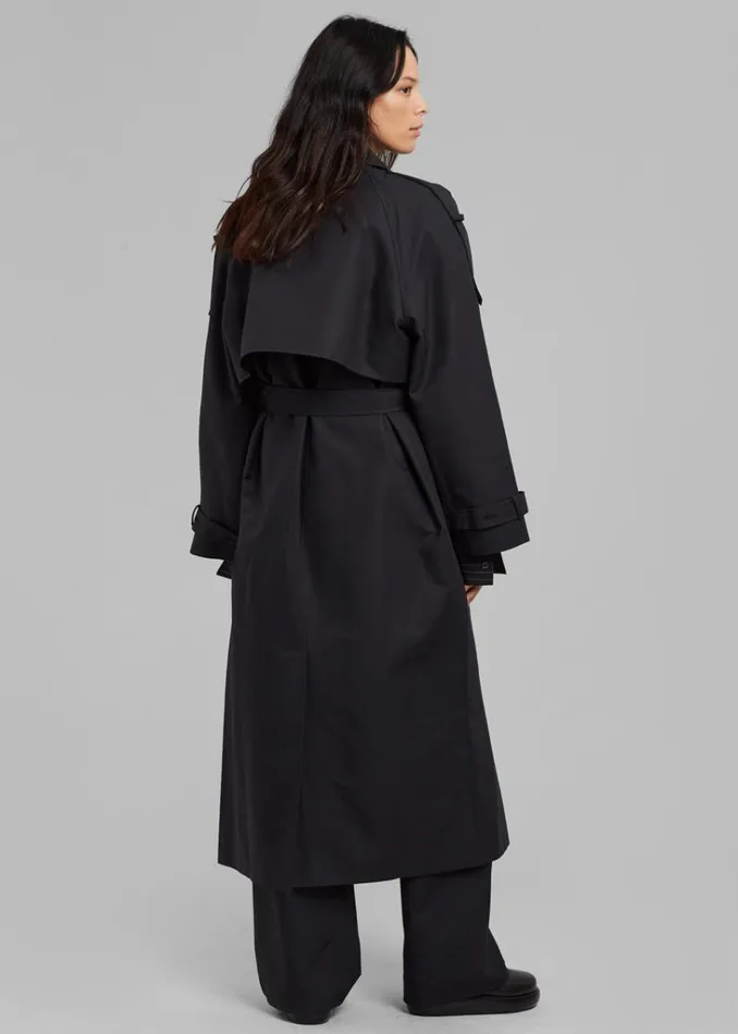 The Frankie Shop Suzanne Trench Coat 8211 Black Shop Outerwear