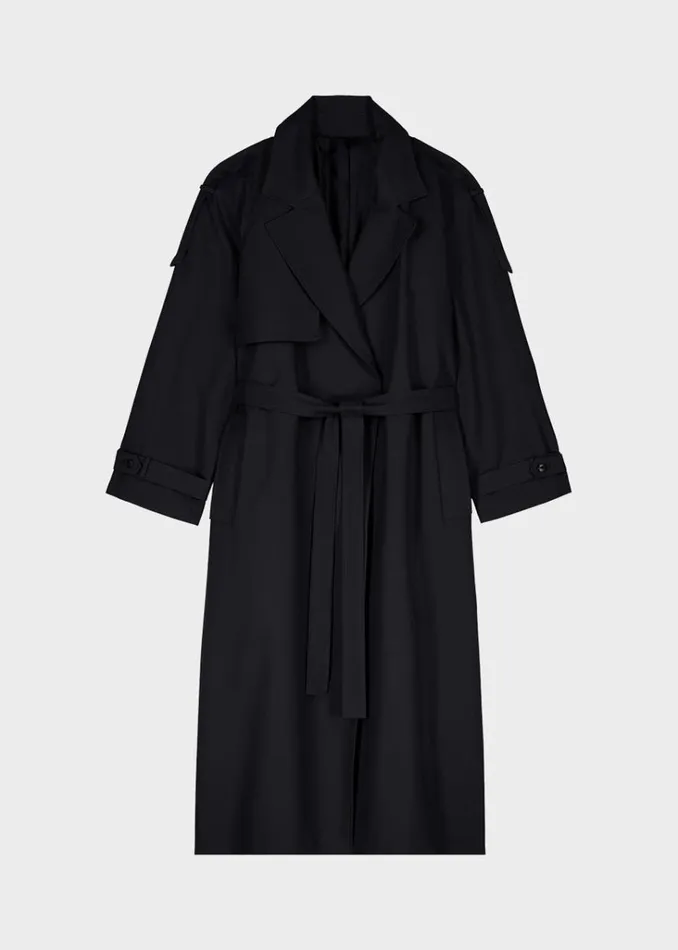 The Frankie Shop Suzanne Trench Coat 8211 Black Shop Outerwear