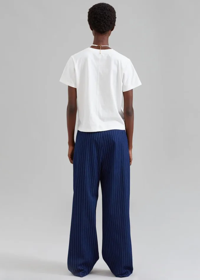The Frankie Shop Tansy Denim Pants 8211 Navy Pinstripe Shop Clothing