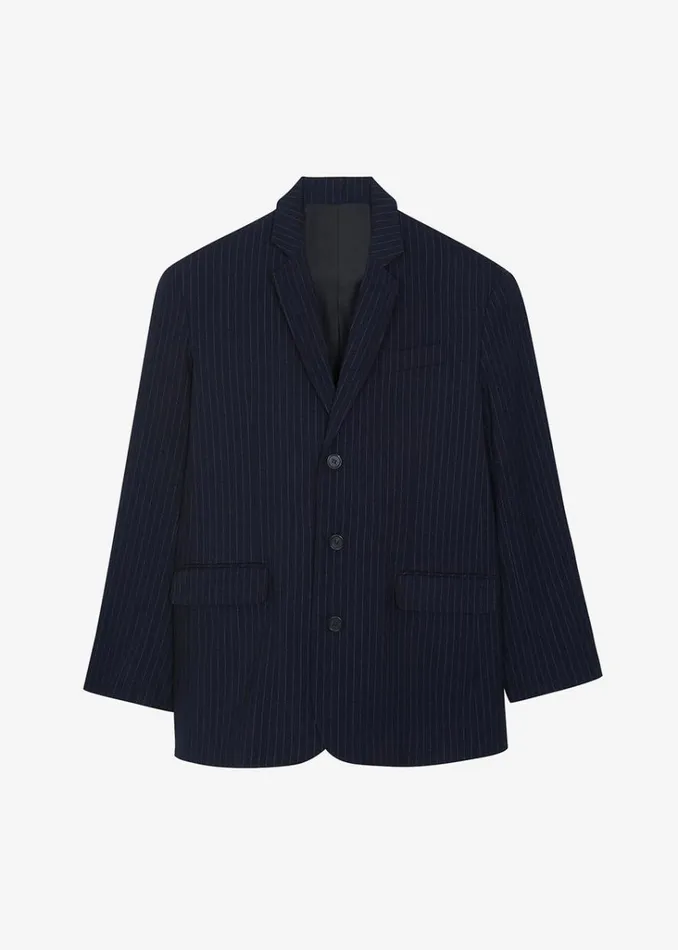 The Frankie Shop Tansy Oversized Blazer 8211 Navy Pinstripe Shop Suits