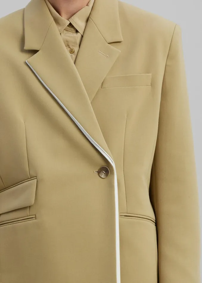 The Frankie Shop Telli Layered Blazer 8211 Khaki Shop Outerwear