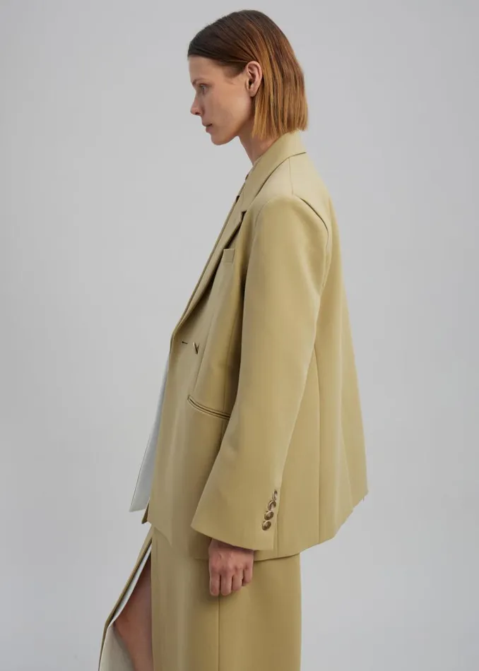 The Frankie Shop Telli Layered Blazer 8211 Khaki Shop Outerwear