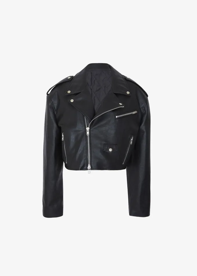 The Frankie Shop Tidus Cropped Biker Jacket 8211 Black Shop Outerwear