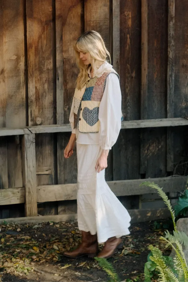 The Ione Vest Heart Patchwork Sweaters and Outerwear Christy Dawn Women The Ione Vest Heart Patchwork Sweaters and Outerwear Christy Dawn Women