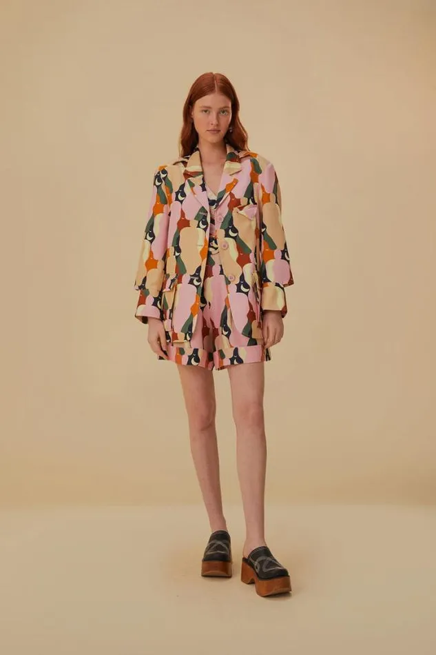 The Kiss Multicolor Cut Out Blazer Women FARM Rio Blazers