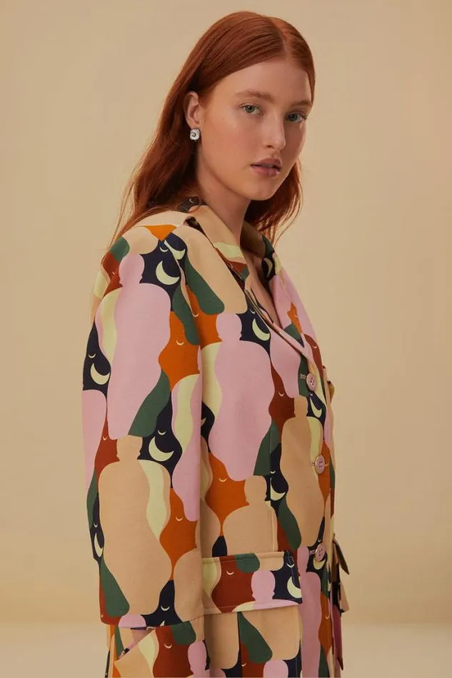 The Kiss Multicolor Cut Out Blazer Women FARM Rio Blazers