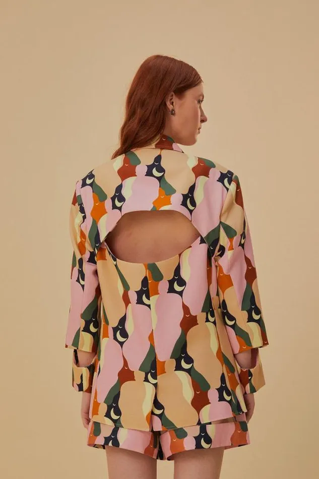 The Kiss Multicolor Cut Out Blazer Women FARM Rio Blazers