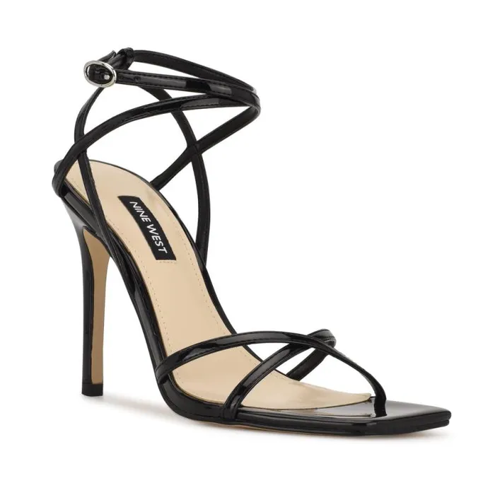Tidle Ankle Strap Sandals Black Women Nine West Heels Tidle Ankle Strap Sandals Black Women Nine West Heels