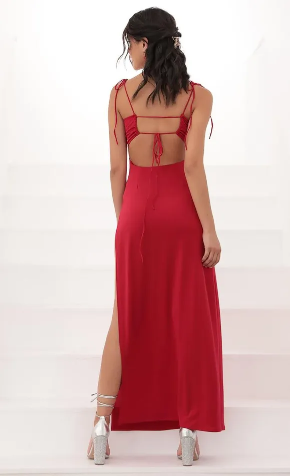 Ties Maxi Red Women LUCY IN THE SKY Maxi Dresses Ties Maxi Red Women LUCY IN THE SKY Maxi Dresses