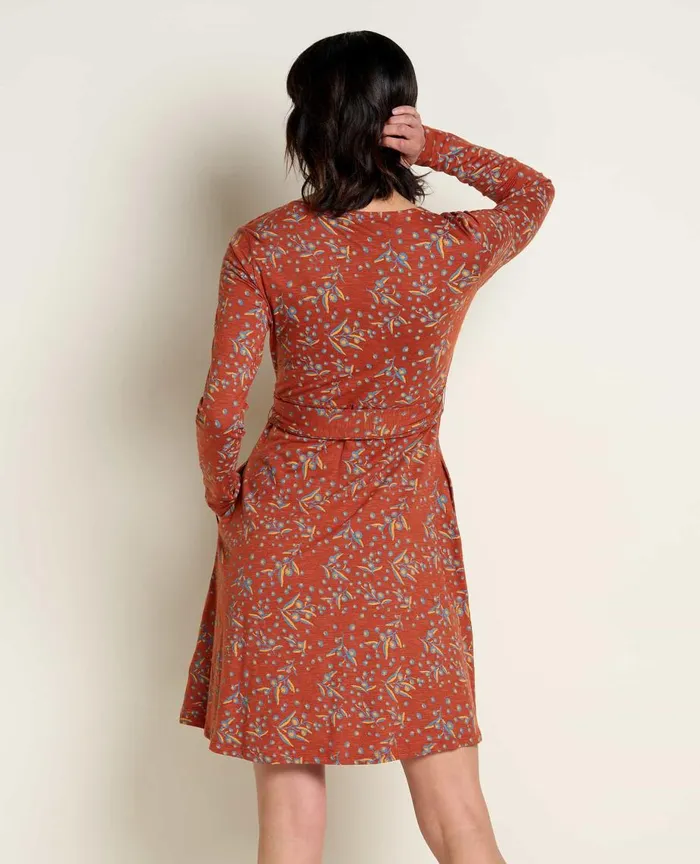ToadandCo Dresses Cue Wrap Long Sleeve Dress Cinnamon Seedpod Print 8211 Women039s