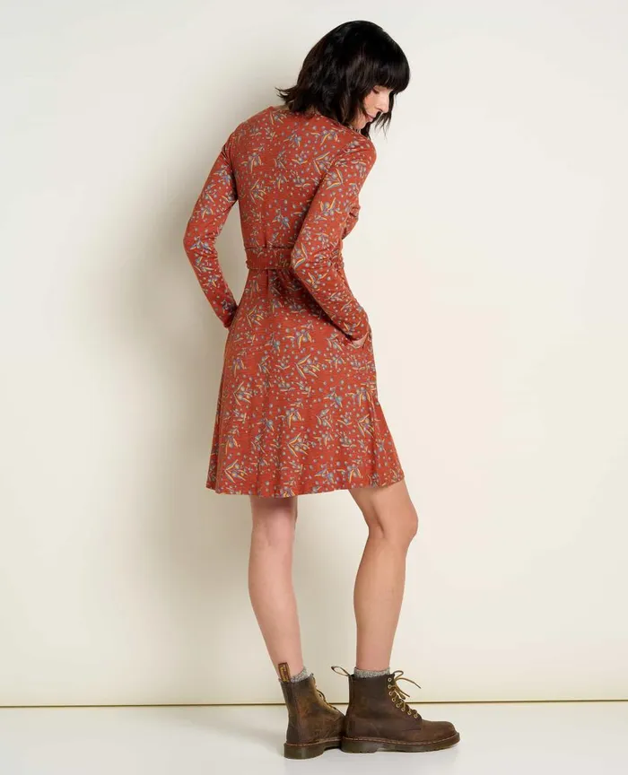 ToadandCo Dresses Cue Wrap Long Sleeve Dress Cinnamon Seedpod Print 8211 Women039s