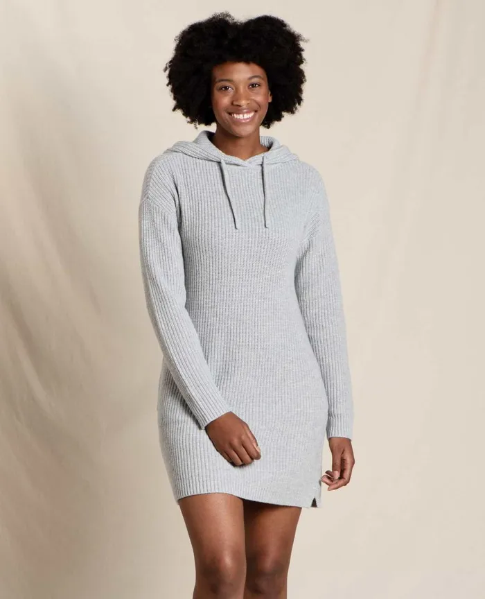 ToadandCo Dresses Whidbey Hooded Sweater Dress Heather Grey 8211 Women039s