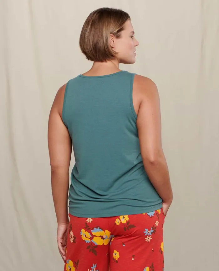 ToadandCo Loungewear and Sleep Piru Henley Tank Silver Pine 8211 Women039s