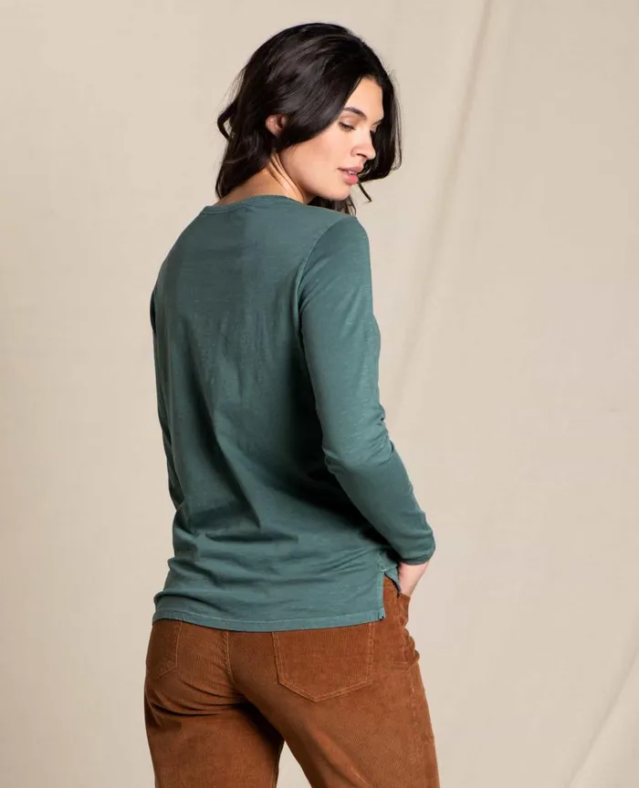 ToadandCo Loungewear and Sleep Primo Long Sleeve Crew Silver Pine 8211 Women039s