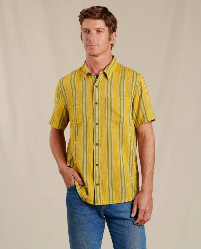 ToadandCo Shirts Salton Short Sleeve Shirt Lemon Stripe 8211 Men039s