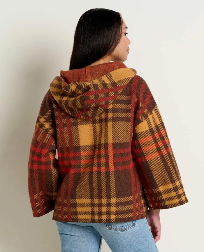 ToadandCo Sweaters Heartfelt Poncho Dark Roast Plaid 8211 Women039s