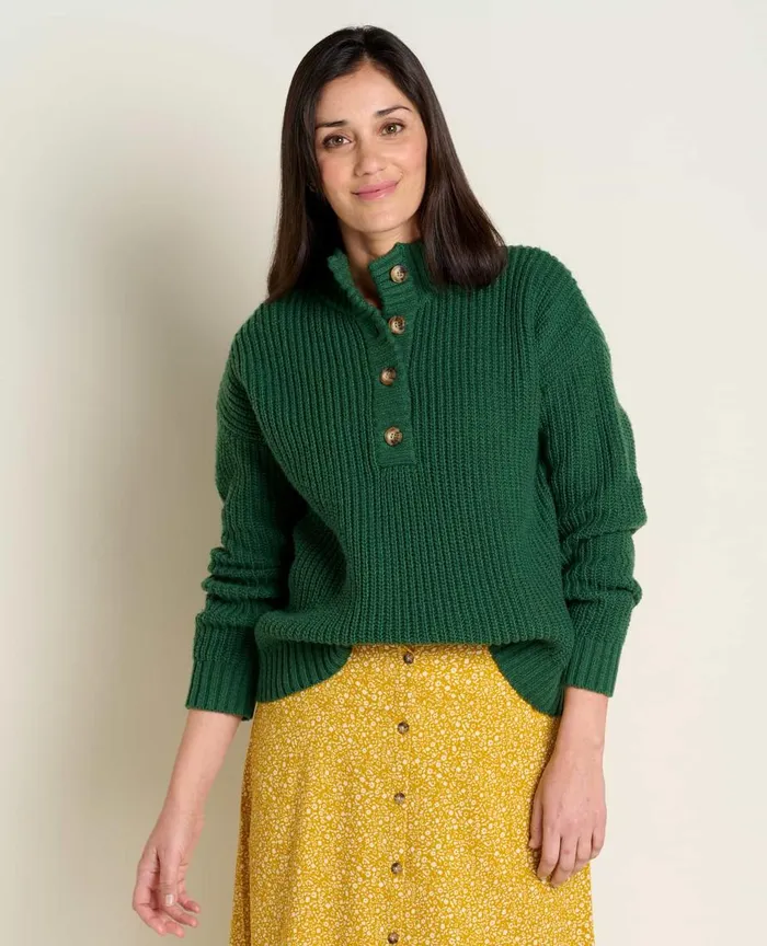 ToadandCo Sweaters Moss Point Henley Sweater Pasture 8211 Women039s