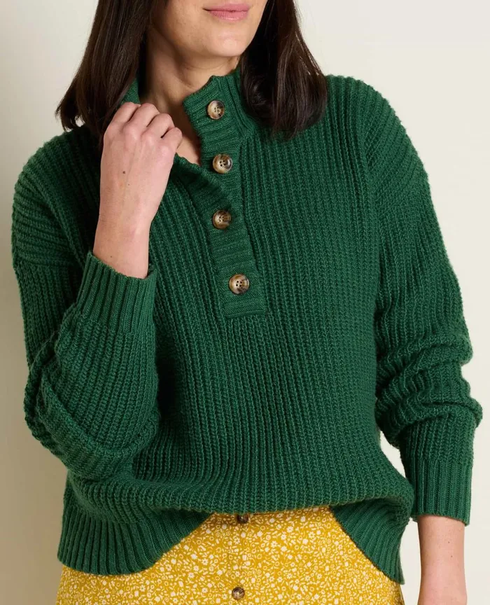 ToadandCo Sweaters Moss Point Henley Sweater Pasture 8211 Women039s