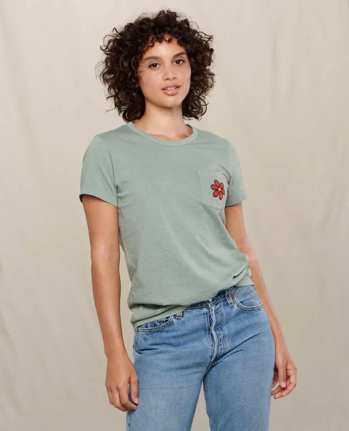 ToadandCo Tops and TShirts Women039s Primo Crew Embroidered Daisy Embroidery 8211 Women039s