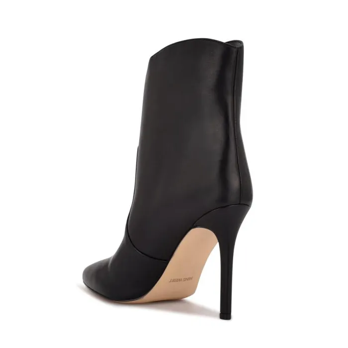 Tolate Dress Booties Black Leather Women Nine West Heels Tolate Dress Booties Black Leather Women Nine West Heels