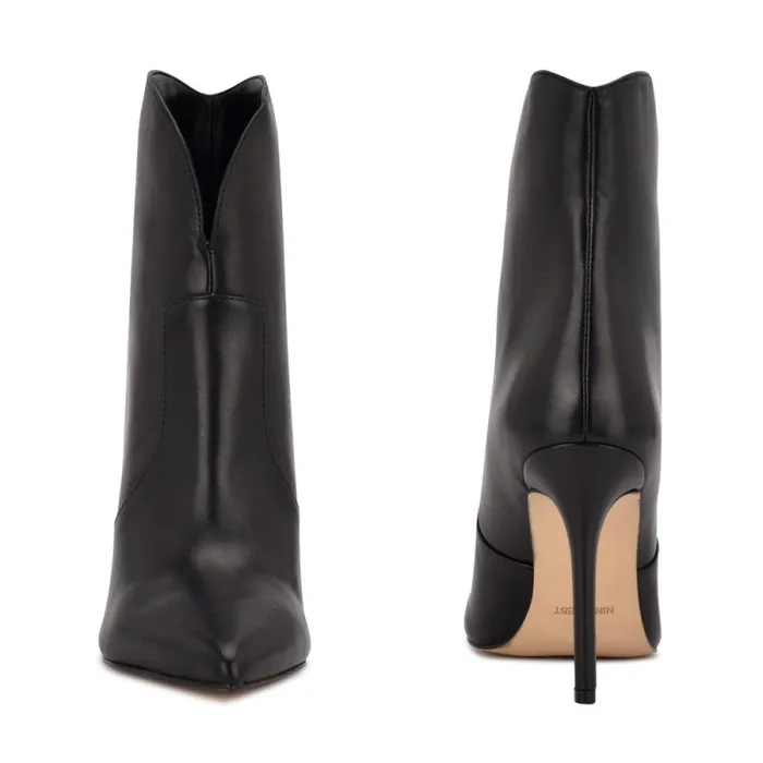 Tolate Dress Booties Black Leather Women Nine West Heels Tolate Dress Booties Black Leather Women Nine West Heels
