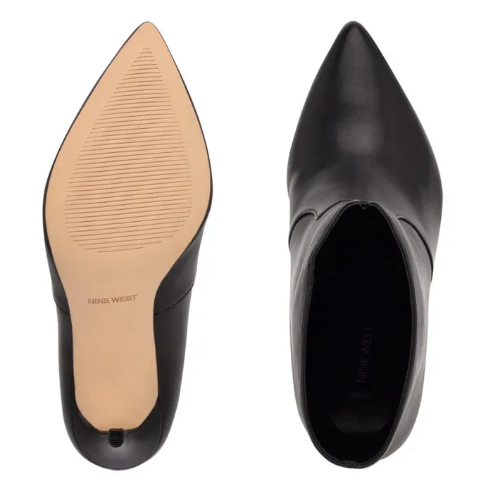 Tolate Dress Booties Black Leather Women Nine West Heels Tolate Dress Booties Black Leather Women Nine West Heels