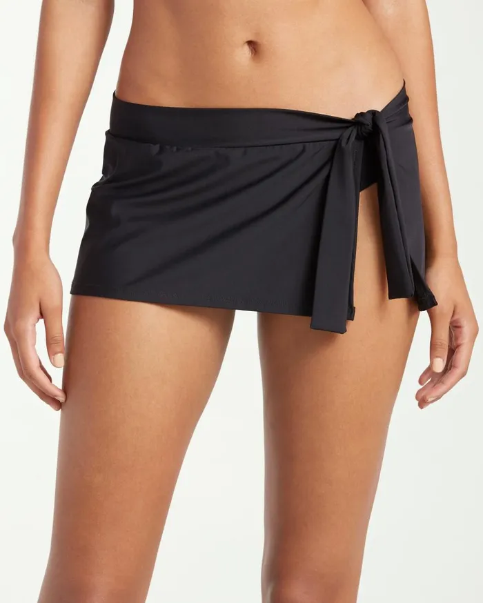 Tommy Bahama Bikini Bottoms Pearl Skirted SideTie Skirted Bikini Bottoms Black 8211 Women