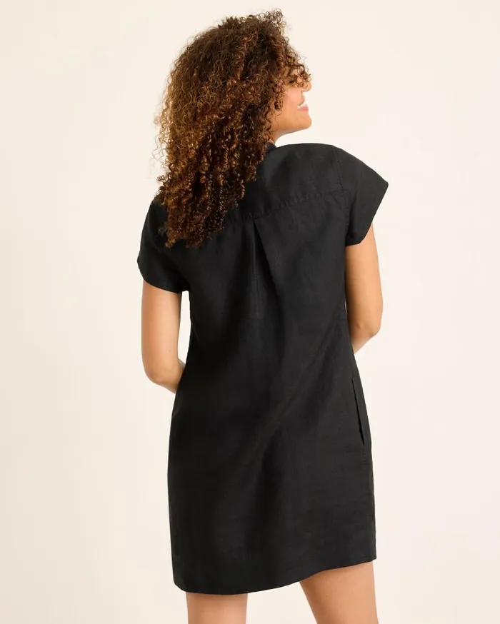 Tommy Bahama Dresses Two Palms ShortSleeve Linen Collared Dress Black 8211 Women Tommy Bahama Dresses Two Palms ShortSleeve Linen Collared Dress Black 8211 Women