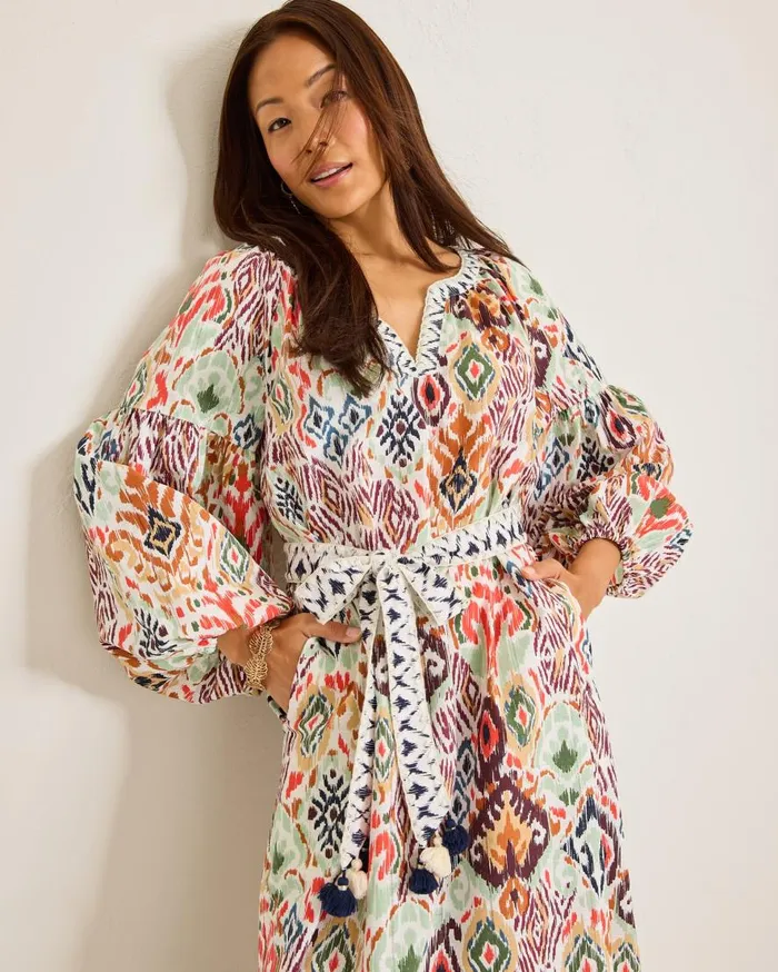 Tommy Bahama Dresses Vista Cove LongSleeve Midi Dress White Sand 8211 Women