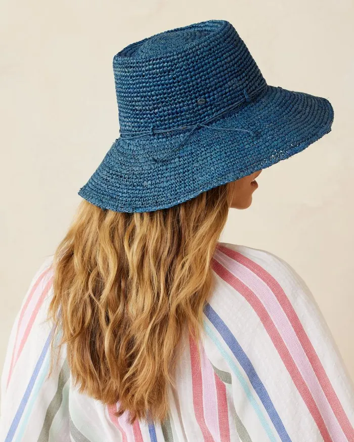 Tommy Bahama Hats and Caps Packable Raffia Bucket Hat Deep Water Blue 8211 Women Tommy Bahama Hats and Caps Packable Raffia Bucket Hat Deep Water Blue 8211 Women