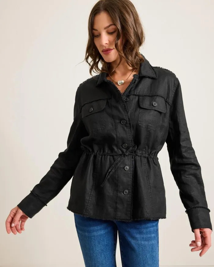 Tommy Bahama Jackets Two Palms Linen RawEdge Utility Jacket Black 8211 Women Tommy Bahama Jackets Two Palms Linen RawEdge Utility Jacket Black 8211 Women