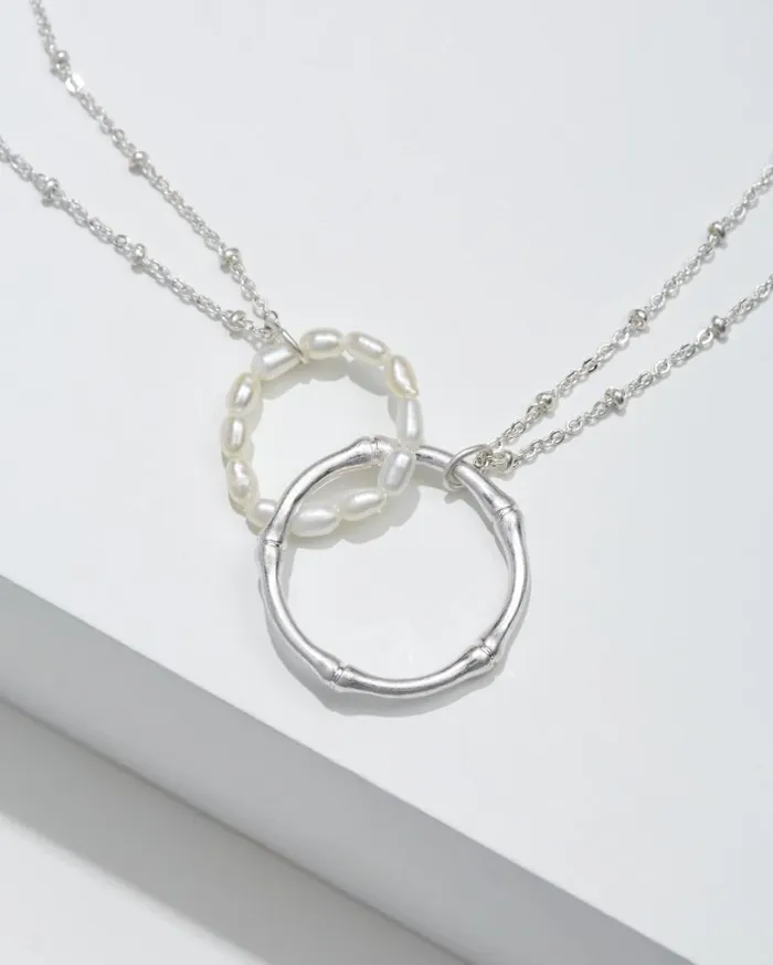 Tommy Bahama Jewelry Island Essence Double Loop Bamboo Necklace Silver 8211 Women Tommy Bahama Jewelry Island Essence Double Loop Bamboo Necklace Silver 8211 Women