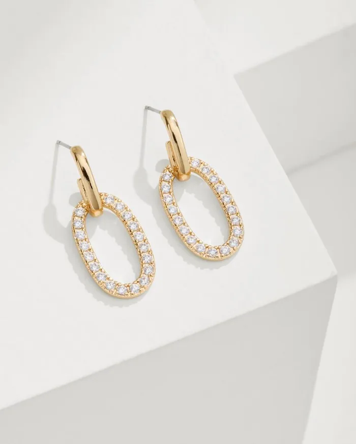 Tommy Bahama Jewelry Sanibel Island Crystal Link Drop Earrings Gold 8211 Women