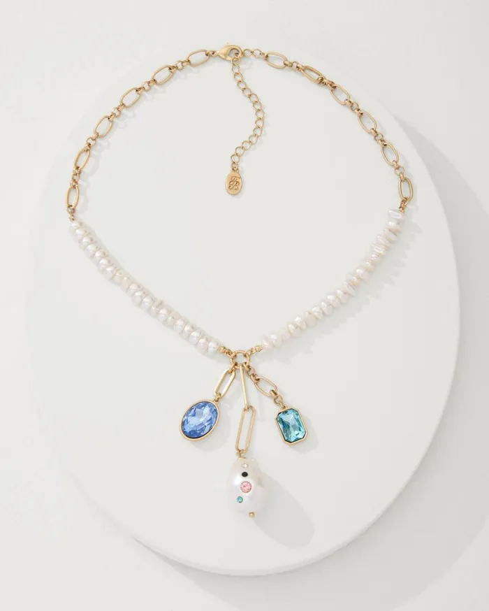 Tommy Bahama Jewelry Tidal Treasure Pearl And Stone Charm Necklace Gold 8211 Women