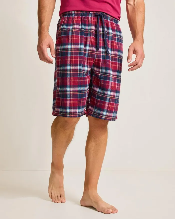 Tommy Bahama Loungewear and Pajamas Flannel Plaid Pajama Shorts Beet Red 8211 Men