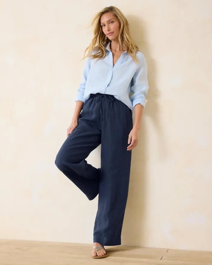 Tommy Bahama Pants and Crops Two Palms HighRise Linen Easy Pants Coastline 8211 Women