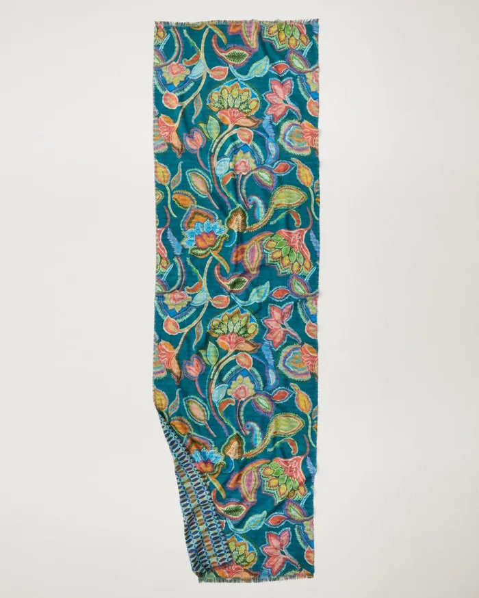 Tommy Bahama Scarves and Wraps Hypnotic Garden Double Face Scarf Blue Spruce 8211 Women Tommy Bahama Scarves and Wraps Hypnotic Garden Double Face Scarf Blue Spruce 8211 Women