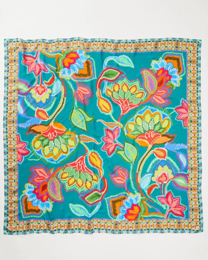 Tommy Bahama Scarves and Wraps Hypnotic Garden Square Scarf Blue Spruce 8211 Women Tommy Bahama Scarves and Wraps Hypnotic Garden Square Scarf Blue Spruce 8211 Women