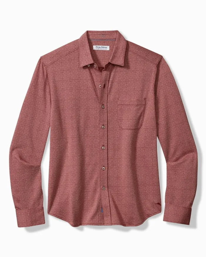 Tommy Bahama Shirts San Lucio Diamond Isles Knit Stretch Shirt Rose Red 8211 Men