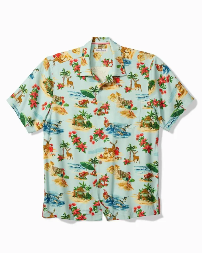 Tommy Bahama Shirts Santa Shores Silk Camp Shirt Light Sky 8211 Men