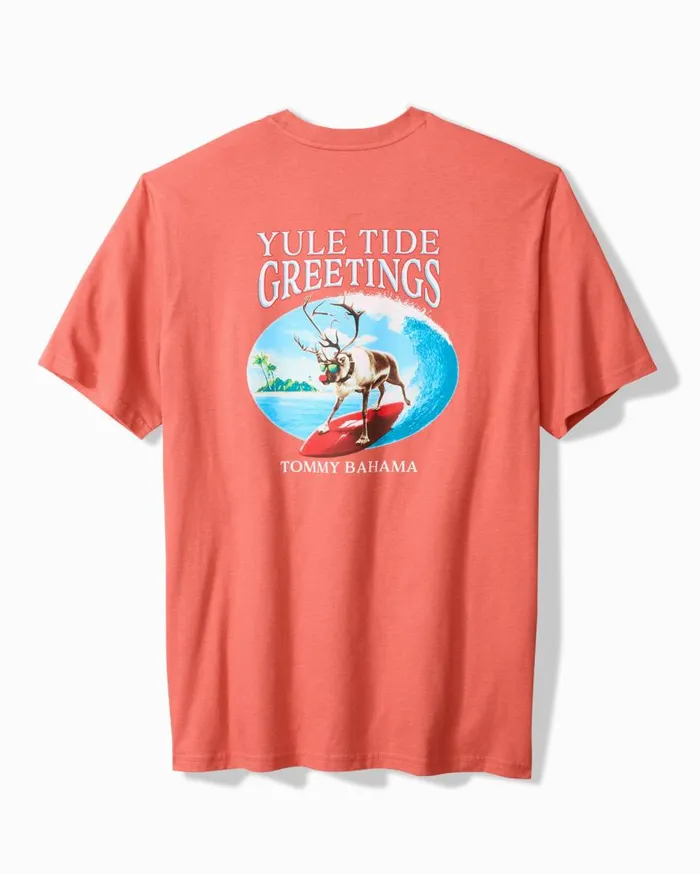 Tommy Bahama Shirts Yule Tide Greetings Graphic TShirt Red Ginger 8211 Men