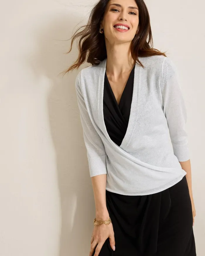 Tommy Bahama Sweaters Addison Shimmer LinenBlend Cardigan Soft Silver 8211 Women Tommy Bahama Sweaters Addison Shimmer LinenBlend Cardigan Soft Silver 8211 Women