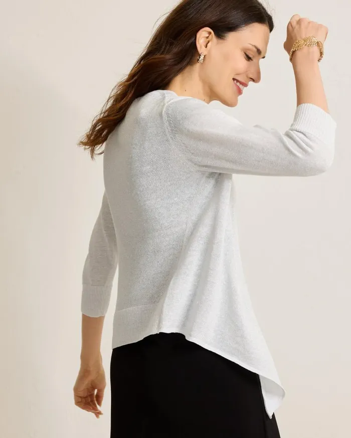 Tommy Bahama Sweaters Addison Shimmer LinenBlend Cardigan Soft Silver 8211 Women Tommy Bahama Sweaters Addison Shimmer LinenBlend Cardigan Soft Silver 8211 Women