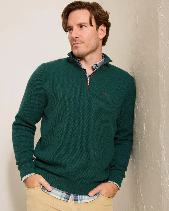 Tommy Bahama Sweaters Marlin Luxe HalfZip Sweater Seaway Heather 8211 Men Tommy Bahama Sweaters Marlin Luxe HalfZip Sweater Seaway Heather 8211 Men