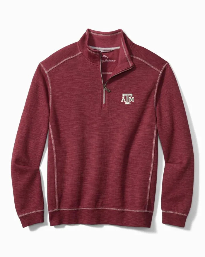 Tommy Bahama Sweatshirts Collegiate Tobago Bay HalfZip Sweatshirt Texasaandm 8211 Men