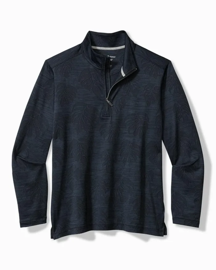 Tommy Bahama Sweatshirts Monstera Fade IslandZone HalfZip Sweatshirt Black 8211 Men