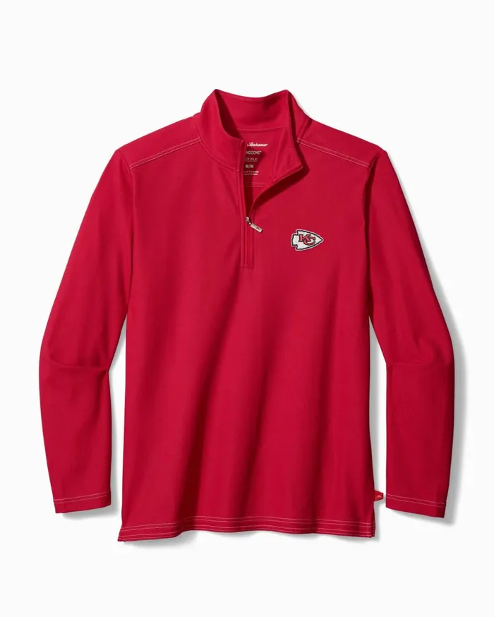 Tommy Bahama Sweatshirts NFL Emfielder HalfZip Sweatshirt Kansascitychiefs 8211 Men