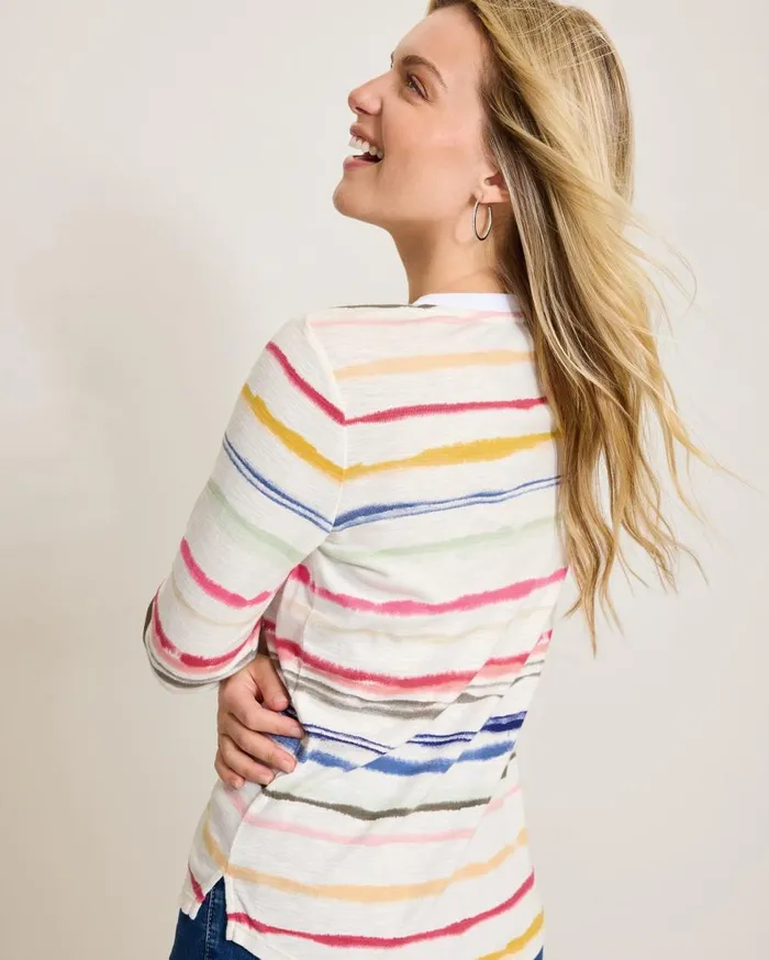 Tommy Bahama Tops and Shirts Ashby Isles Sealight Stripe 34Sleeve TShirt Coconut 8211 Women Tommy Bahama Tops and Shirts Ashby Isles Sealight Stripe 34Sleeve TShirt Coconut 8211 Women