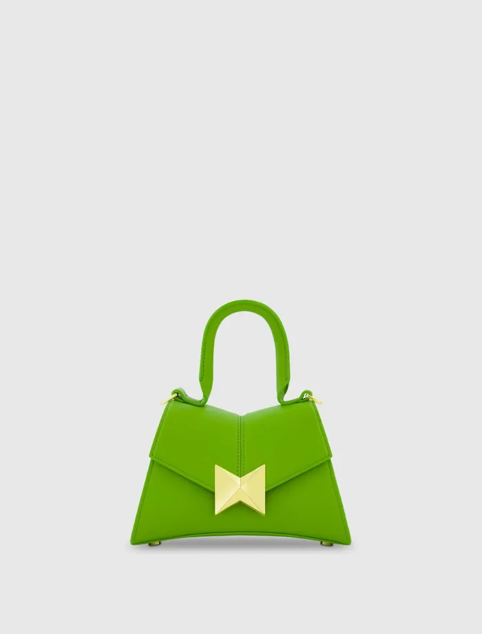 Top Handle Bags Women Mac Duggal Angular Mini Leather Handbag With Gold Hardware Pear