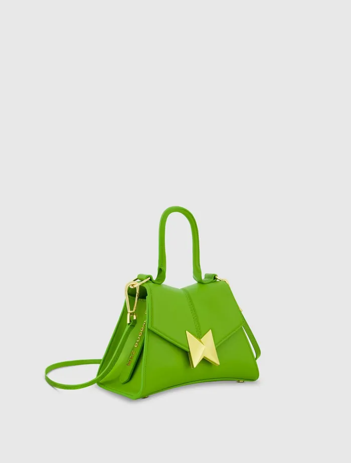 Top Handle Bags Women Mac Duggal Angular Mini Leather Handbag With Gold Hardware Pear